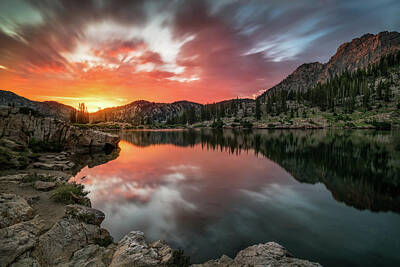 Mountain Royalty-Free and Rights-Managed Images - Sunrise at Cecret Lake by James Udall