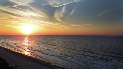 University Icons - Sunrise at North  Myrtle Beach by Cathy Harper
