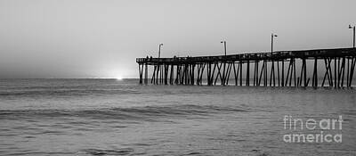 Surrealism Photo Rights Managed Images - Sunrise in North Carolina Outer Banks BW Royalty-Free Image by Michael Ver Sprill