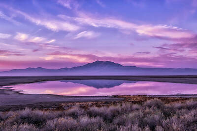 Movies Star Paintings Rights Managed Images - Sunrise on Antelope Island Royalty-Free Image by Kristal Kraft