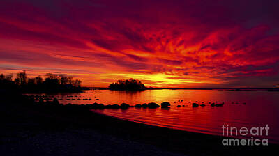Scary Photographs - Sunrise on Long Island Sound by New England Photography
