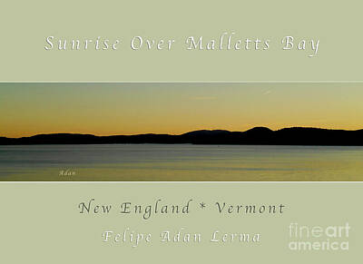 Felipe Adan Lerma Royalty-Free and Rights-Managed Images - Sunrise Over Malletts Bay Greeting Card and Poster - Six v4 by Felipe Adan Lerma