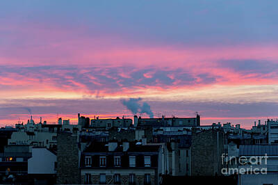 Paris Skyline Photos - Sunrise over Paris in winter by Ulysse Pixel