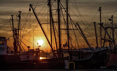 Bruce Springsteen Rights Managed Images - Sunrise over the New Bedford Harbor Royalty-Free Image by John Hoey