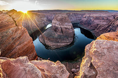Cubism Food Art - Sunset at Horseshoe Bend by Karl Le