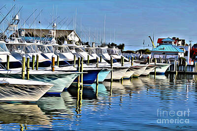 Beach Photo Rights Managed Images - Sunset Marina Royalty-Free Image by Carey Chen