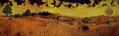 Mountain Paintings - Sunset on Outer Worlds by AM FineArtPrints
