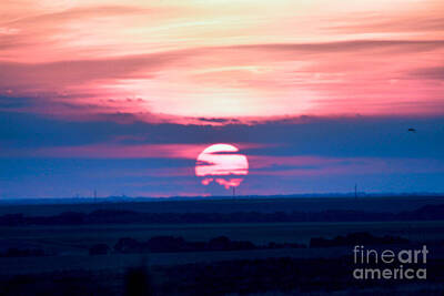 Needle And Thread - Sunset on the Plains of Kansas by Marty Kugler
