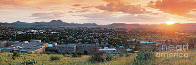 Anne Geddes Florals - Sunset Panorama of Alpine and Sul Ross State University - Brewster County - Far West Texas by Silvio Ligutti