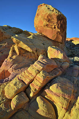 Fluid Abstracts - Sunset Sandstone in Valley of Fire State Park by Ray Mathis