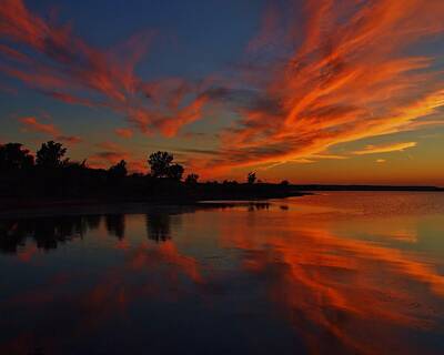 Civil War Art - Sunset Sky Over Wilson Lake, Kansas by Greg Rud