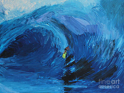 Sports Paintings - Surfing 6967 by Robert Yaeger
