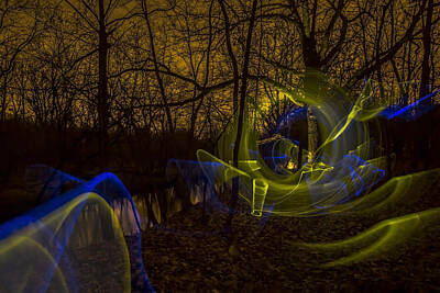 Recently Sold - Surrealism Royalty Free Images - Surreal light painted forest Royalty-Free Image by Sven Brogren