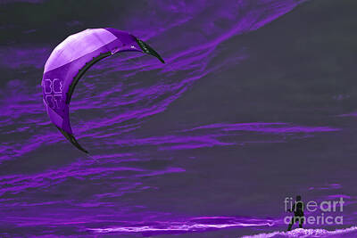 Surrealism Photos - Surreal Surfing purple by Terri Waters
