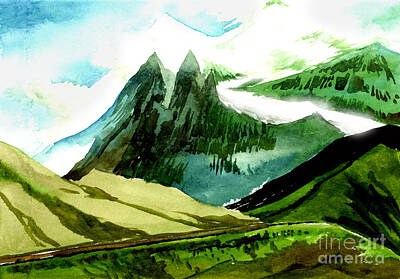 Longhorn Paintings - Switzerland by Anil Nene