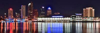 Football Royalty Free Images - Tampa Bay Panorama Royalty-Free Image by Frozen in Time Fine Art Photography