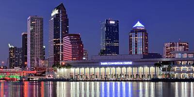 Football Royalty Free Images - Tampa Convention Center Royalty-Free Image by Frozen in Time Fine Art Photography