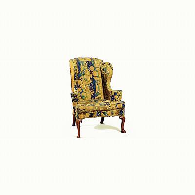 Road And Street Signs - TAPESTRY WING-BACK ARMCHAIR   18th century in Watercolor by Celestial Images