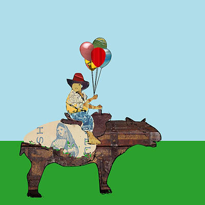 Recently Sold - Surrealism Digital Art Royalty Free Images - Tapir ride Royalty-Free Image by Keshava Shukla