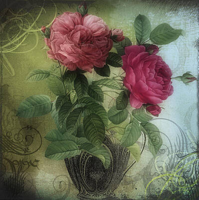 Still Life Paintings - Tea and Roses I by Mindy Sommers