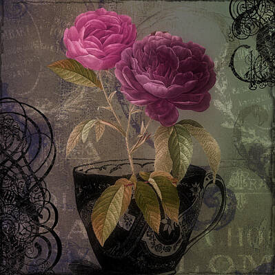 Roses Paintings - Tea and Roses II by Mindy Sommers