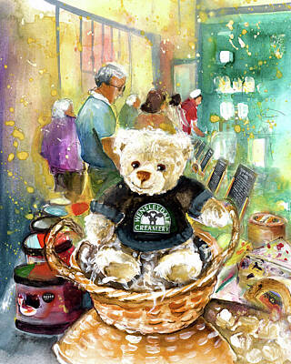 Black And White Rock And Roll Photographs - Teddy Bear Wensley At Wensleydale Creamery by Miki De Goodaboom