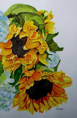 Sunflowers Paintings - Tees Favorites by Nicole Curreri