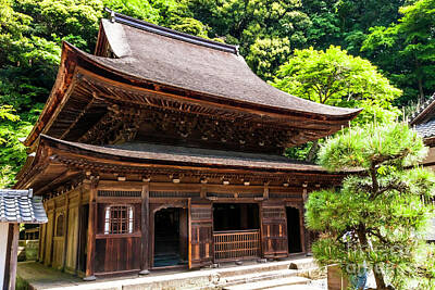 Vintage Signs - Temple, Kamakura, Japan by Daryl L Hunter