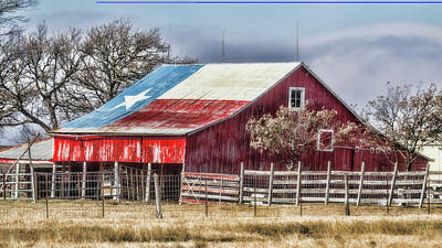 Antiquated Architectural Blueprints - Texas Flag Barn #6 by Ronnie Prcin