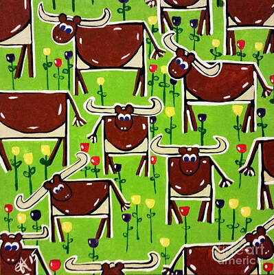 Christmas In The City - Texas Longhorn Herd Rancher Farmer Cow Cattle Children Kids Fun Jackie Carpenter by Jackie Carpenter