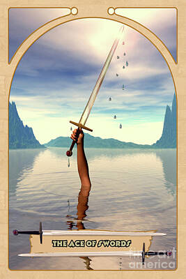 Fantasy Digital Art - The Ace of Swords by John Edwards