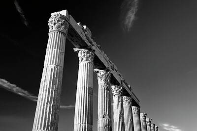Cubism Food Art Royalty Free Images - The ancient city of Laodicea. Denizli, Turkey #2.    Black and White Royalty-Free Image by David Lyons