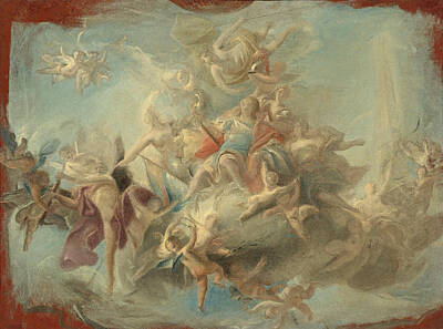 Carlo Carlone Painting - The Apotheosis Of A Hero by Carlo Innocenzo Carlone