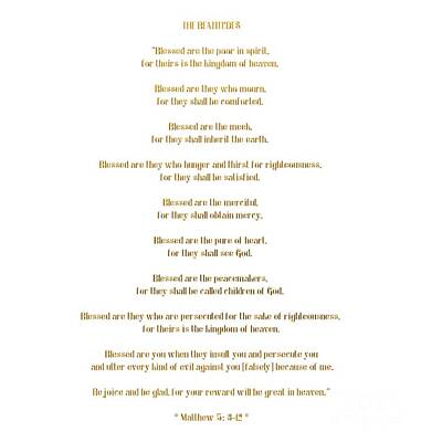 Roses Royalty-Free and Rights-Managed Images - The Beatitudes Gospel of Matthew by Rose Santuci-Sofranko
