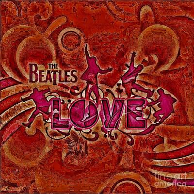 Rock And Roll Digital Art - The Beatles Love by Tommy Anderson