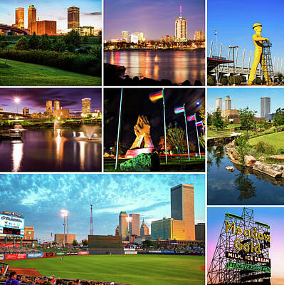 Baseball Royalty Free Images - The Best of Tulsa Oklahoma - City Collage Royalty-Free Image by Gregory Ballos