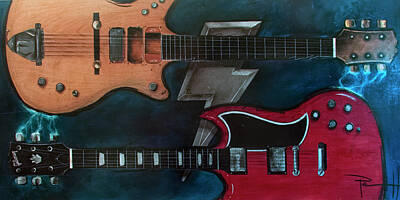 Musician Paintings - The Brothers Young by Sean Parnell