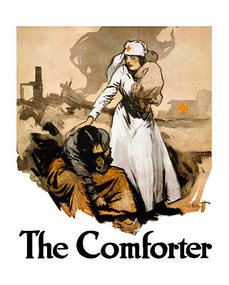 Landmarks Paintings - The Comforter - World War One Nurse by War Is Hell Store