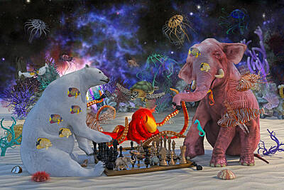 Reptiles Digital Art - The Curious Game by Betsy Knapp