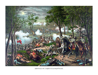Landmarks Paintings - The Death Of Stonewall Jackson by War Is Hell Store