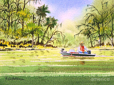 Reptiles Paintings - The Fishing Is Done - Heading Home by Bill Holkham