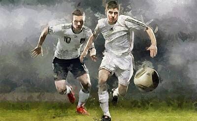 Football Painting Royalty Free Images - The Game Royalty-Free Image by Maciek Froncisz
