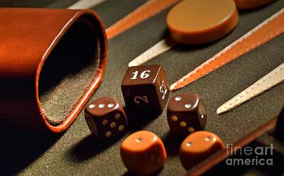 Black And White Rock And Roll Photographs - The Game of Backgammon by D S Images