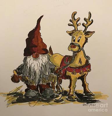 Frederic Remington - The Gnome and his reindeer by Eva Ason