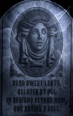 Mark Andrew Thomas Photos - The Headstone of Madame Leota by Mark Andrew Thomas
