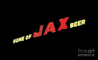 Beer Photos - The Jax Beer Sign Artwork by Joseph Baril