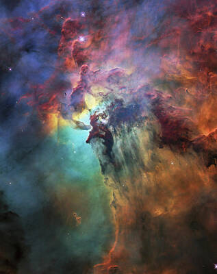 Colored Pencils - The Lagoon Nebula - A Hubble Anniversary Image by Eric Glaser