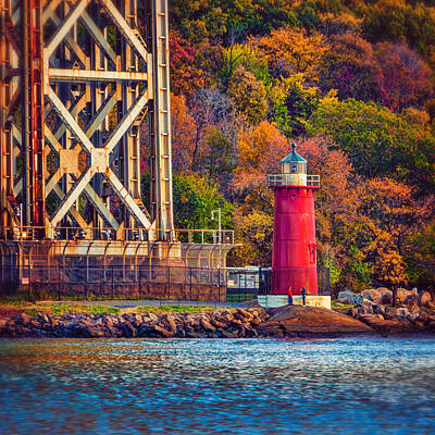 Politicians Photo Royalty Free Images - The Little Red Lighthouse Royalty-Free Image by Chris Lord