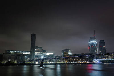 London Skyline Rights Managed Images - The Long Bouncing Bridge Royalty-Free Image by Andy Denial