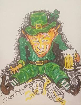 Beer Drawings - The Luck Of The Irish by Geraldine Myszenski